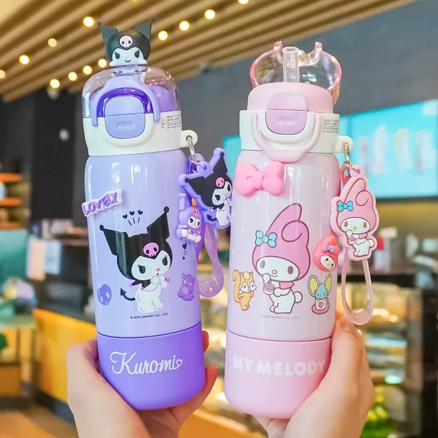 臻选三丽鸥儿童保温杯可爱女孩上学专用2025新款大容量学生保冷吸