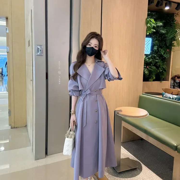 外套女款爆款2025春夏季新款英伦风中长款高级感气质休闲宽松风衣