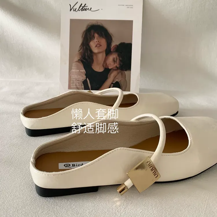 自留温柔如玉！INS软糯糯晚晚风包头半拖凉鞋仙女气质穆勒凉拖鞋