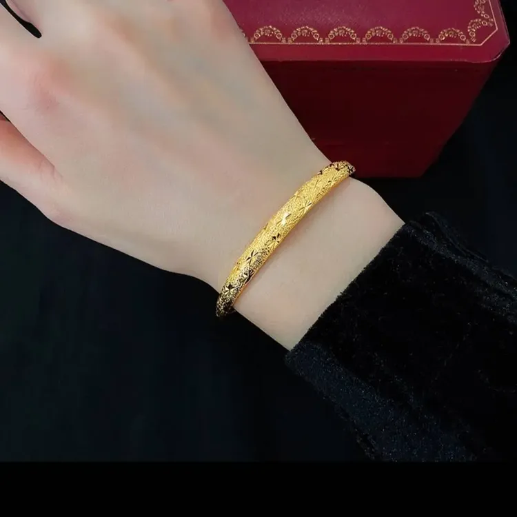 合金手镯 满天星推拉手镯女款送妈妈金色不掉色可调节镯子商品图