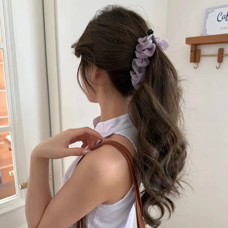 温柔褶皱设计款显发量香蕉夹气质高级感后脑勺发夹简约高马尾