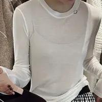 【艾美派】2025早秋新款圆领女款刺绣打底T恤常规款休闲风百搭