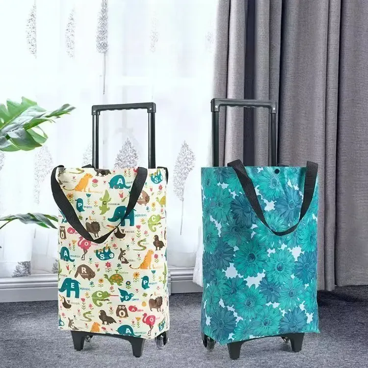 买菜购物车折叠拖轮拉杆便携轮子可折叠购物袋市场拖车家用小拉车