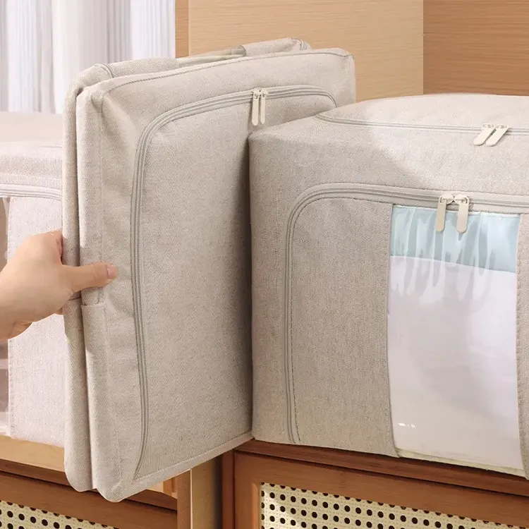 【抗菌版】66升新疆棉收纳箱5.0烤漆钢架防水防尘防潮储物家用