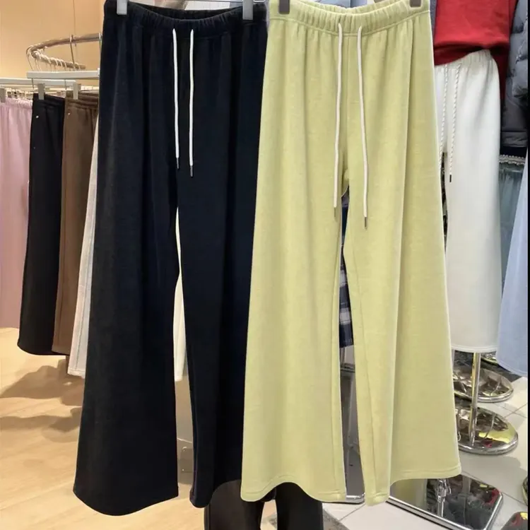 软糯垂感秋冬加绒高腰显瘦窄版糯米裤长裤