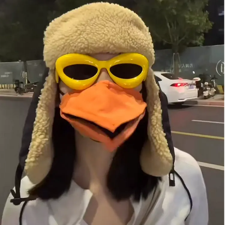 乌鸦嘴口罩创意鸟语花香3D张嘴可动口罩搞怪抽象cos鸭嘴动物道具