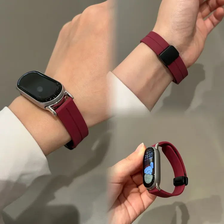 适用小米手环10/9/8NFC表带硅胶磁吸表带舒适亲肤硅胶夏天表带