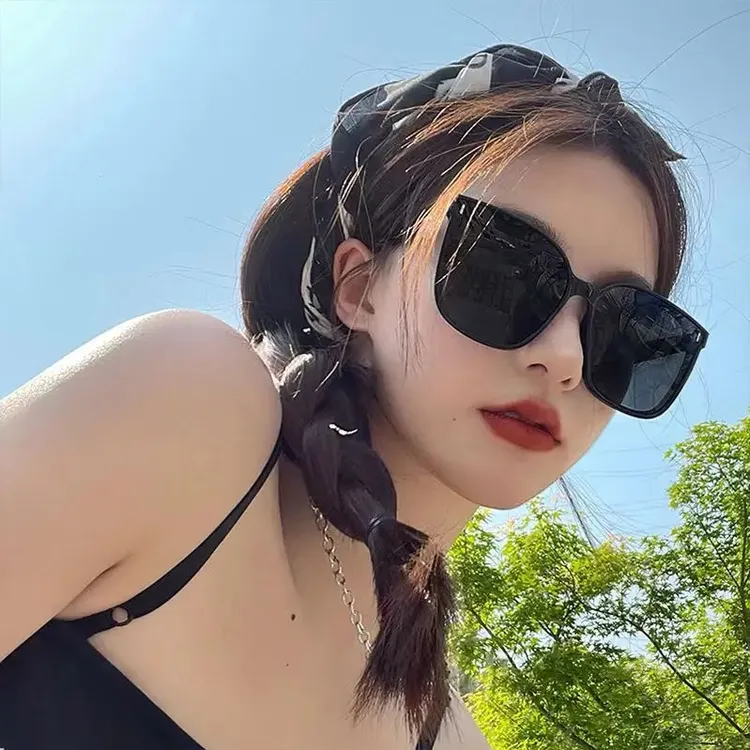 偏光时尚大框黑色墨镜女感ins太阳眼镜酷防晒炸街显脸紫外线复古