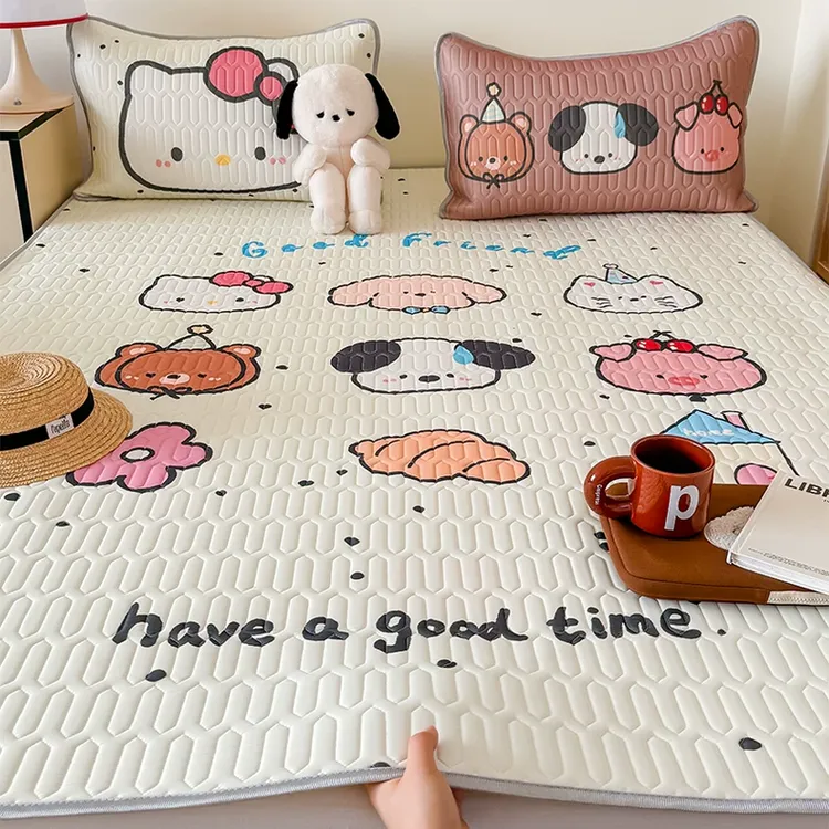A类Kitty猫卡通乳胶冰丝凉席可机洗学生宿舍单人儿童凉感空调软席