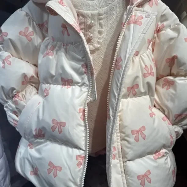 秋冬中长款连帽双面穿加厚保暖男女童户外卡通外套