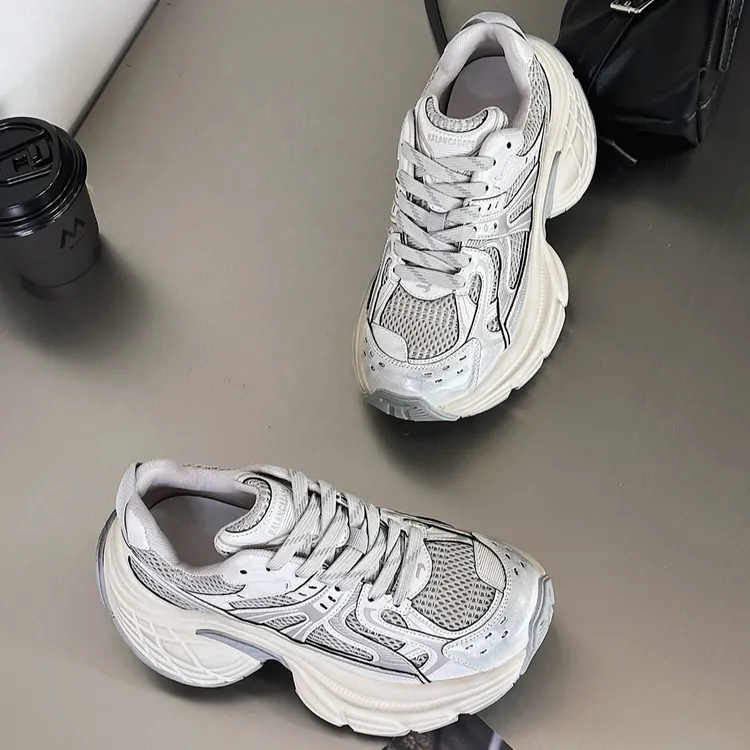 厚底老爹鞋女网面增高运动休闲鞋2025春季新款韩版百搭跑步鞋