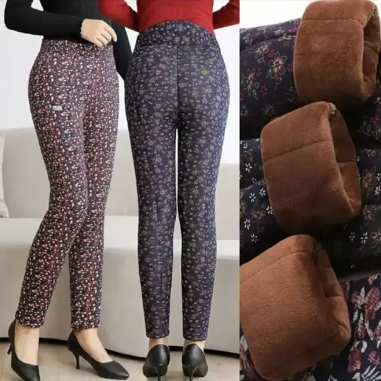 【新疆西藏包邮】拍一发2条 中老年女性冬季加绒加厚宽松奶奶花外穿