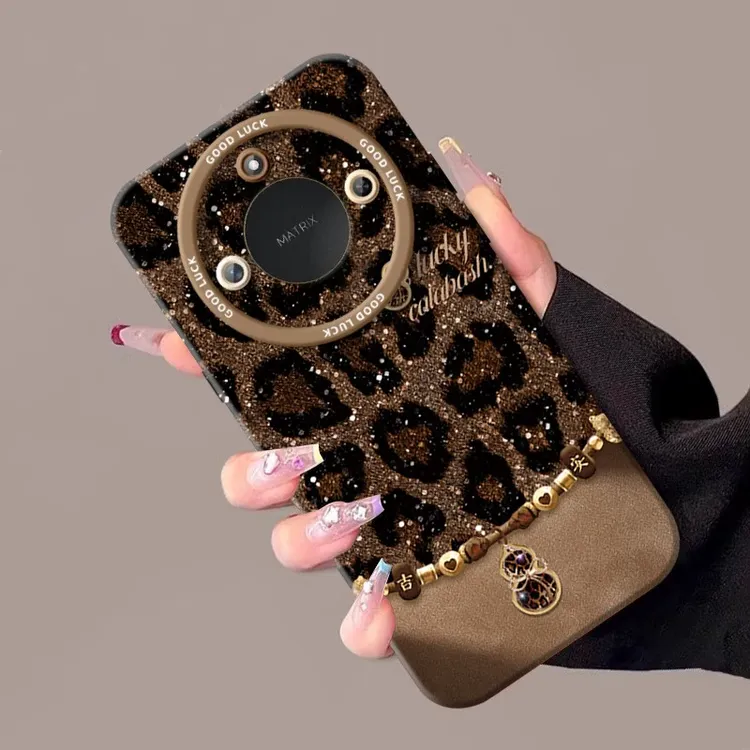 豹纹幸运葫芦适用荣耀x60新款x60i手机壳x50女50i全包honor荣耀x6