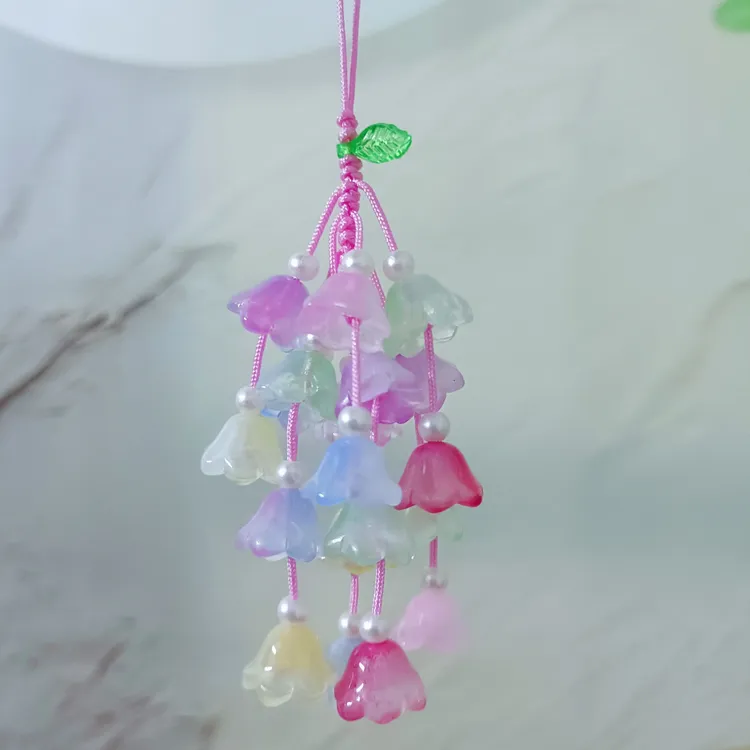 【成品】琉璃铃兰花小挂件手机链包包挂件