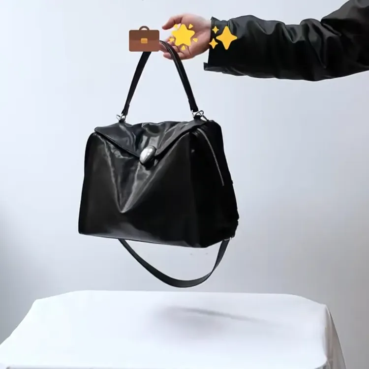 水晶植鞣牛皮托特包女大容量通勤单肩包休闲手提包新款