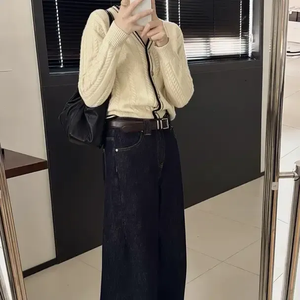 【丽姐女装】丹宁‘原牛’|质感担当 秋冬实用遮胯牛仔裤K0377