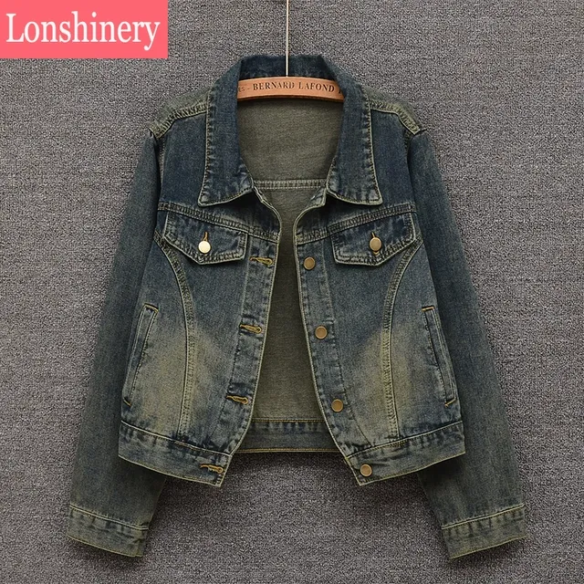 新品美式复古牛仔外套女2025秋季新款洋气百搭牛仔服设计感上衣潮