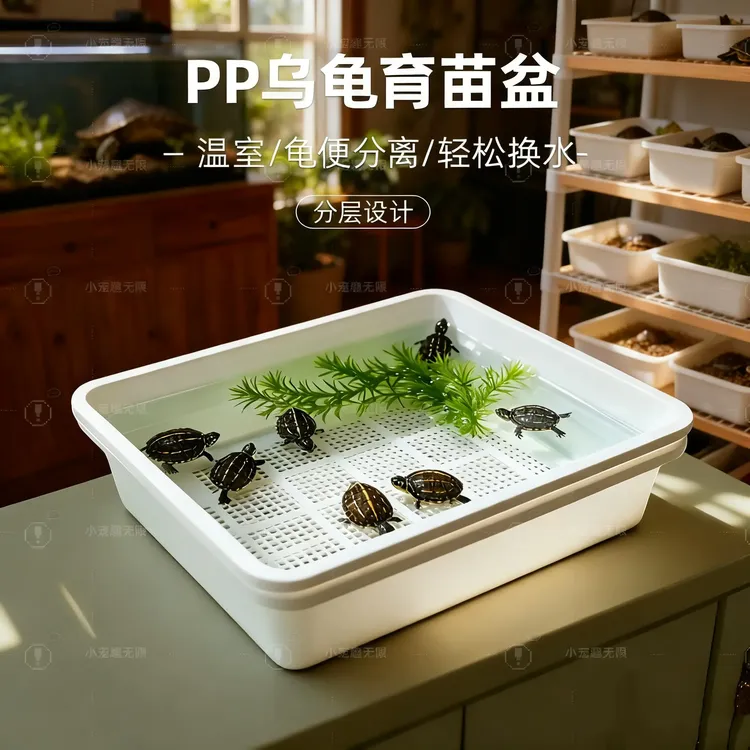 双层猫砂盆养龟蛋龟育苗箱果核乌龟饲养专用缸可粪便分离猫屎厕所