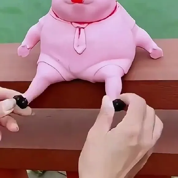 变形解压猪解压捏捏玩具粉皮猪八戒玩具发脾气神器解压粉色小猪