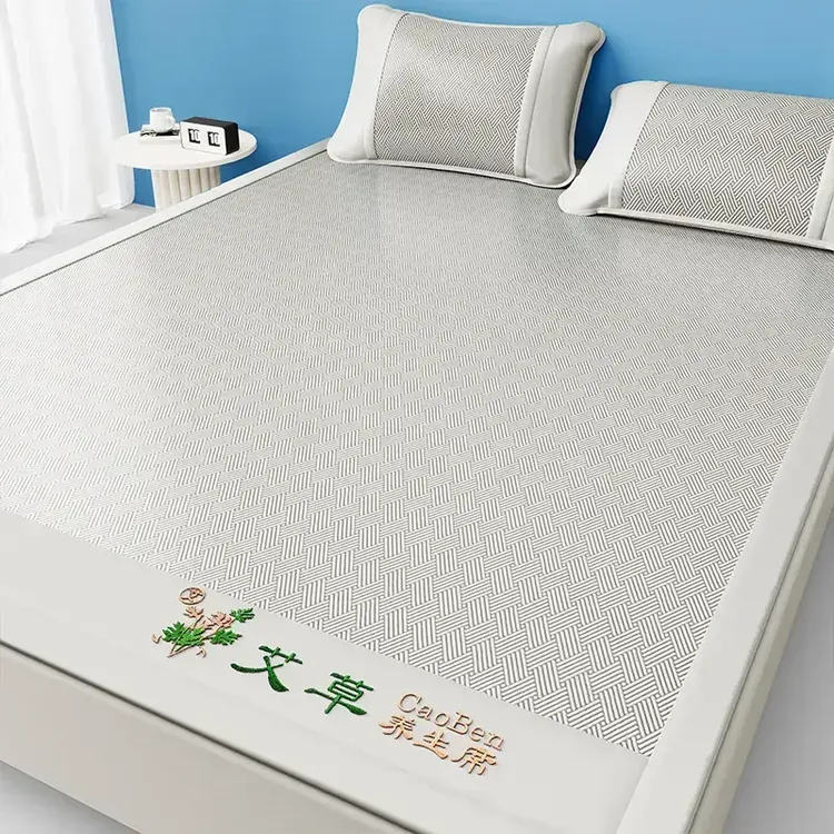 【艾草冰丝藤席】冰丝藤席三件套空调软席子家用宿舍双人 日用商品图