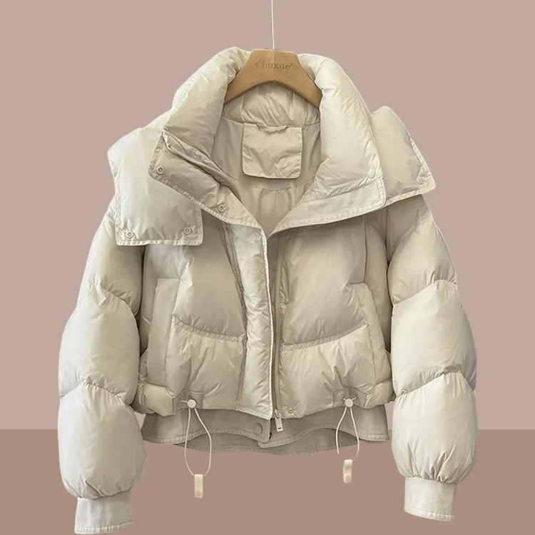 牛仔拼接棉服女装冬季款2025年新款洋气夹棉加厚派克服保暖棉衣潮