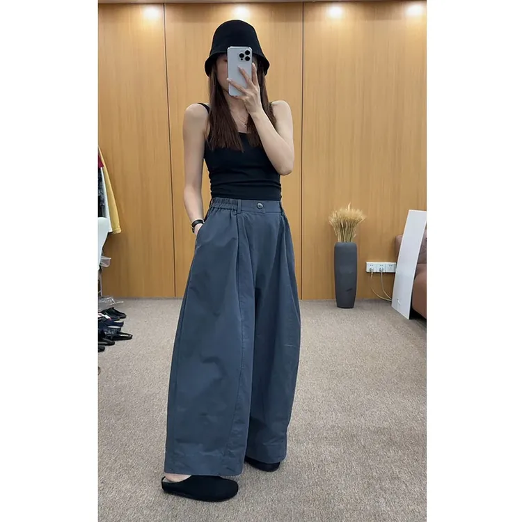 纯欲慵懒风阔腿裤早秋爆款微胖加大加宽高级松弛感高腰显瘦休闲裤