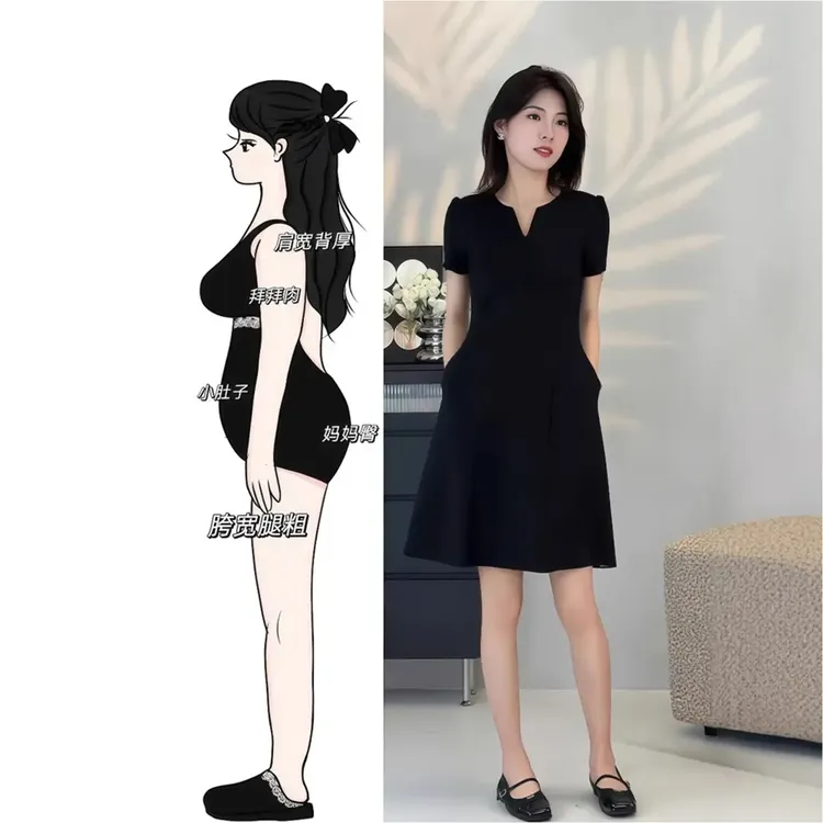 法式高级感赫本风洋气连衣裙女夏季新款气质减龄收腰显瘦中长裙子