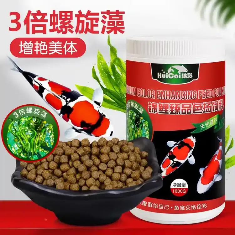 绘彩锦鲤饲料鱼食增色增体肥螺旋藻色扬不浑水小颗粒观赏鱼专用粮