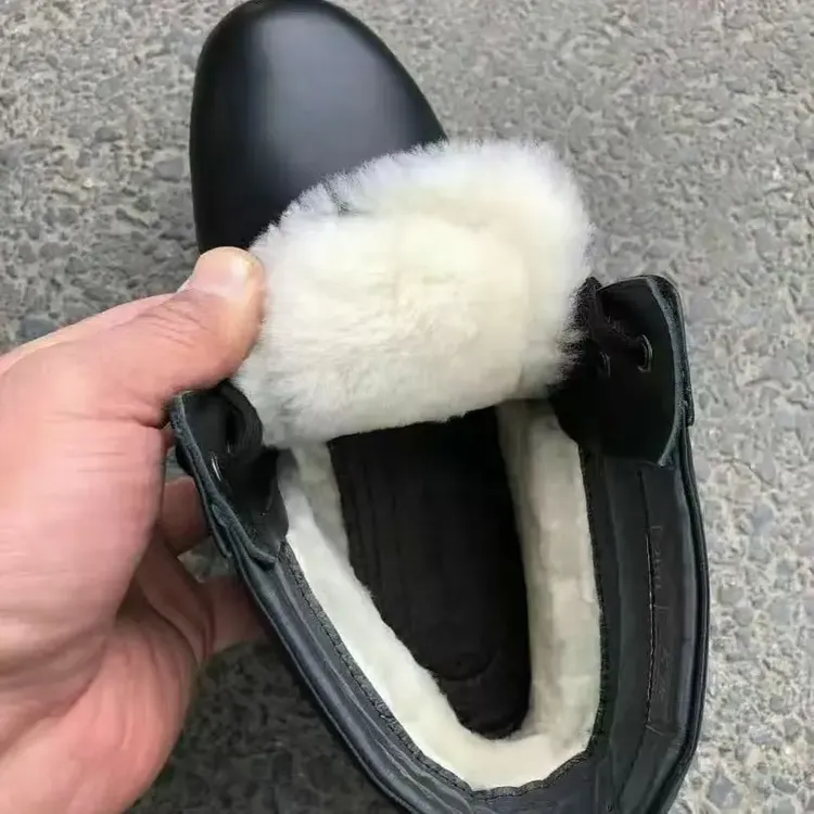 全新棉皮鞋毛皮鞋正品男士正品真皮加厚防滑保暖冬季高帮户外棉靴