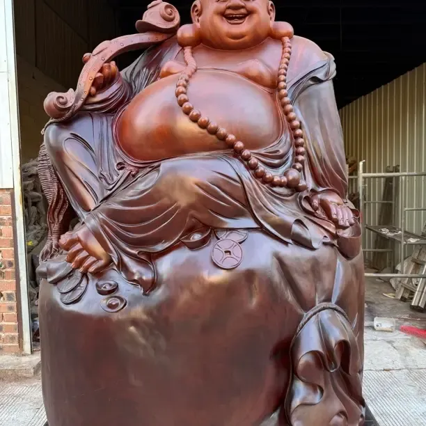 香樟木手工雕刻弥勒佛摆件家居装饰寓意吉祥不包入户不包上楼