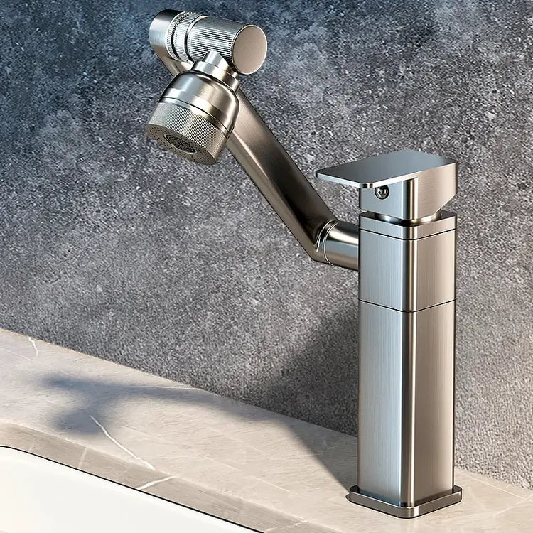 高品质全铜洗脸盆冷热水龙头卫生间万向机械臂浴室台洗脸面盆龙头