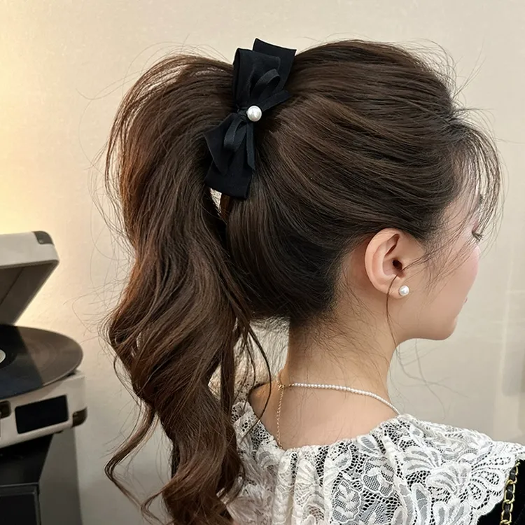 法式气质蝴蝶结发夹女后脑勺2024新款高级感高马尾抓夹头饰香蕉夹