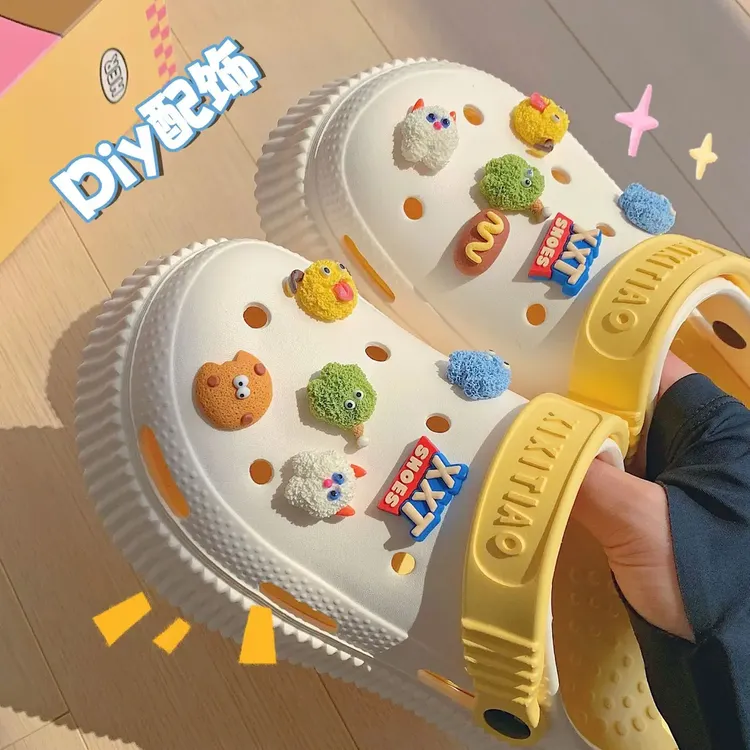 搞怪可爱怪兽鞋子配件ins少女心配饰洞洞鞋装饰品鞋扣卡扣