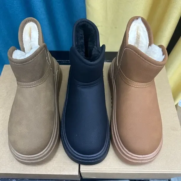 冬季加绒保暖厚底增高百搭短筒雪地靴女款