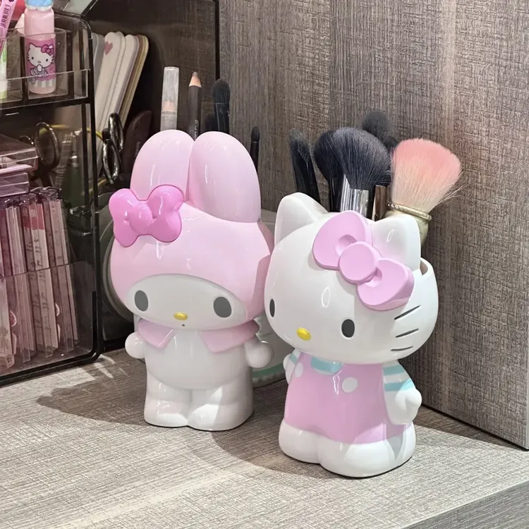 HelloKitty笔筒可爱卡通美乐蒂文具收纳化妆刷收纳筒桌面收纳摆件