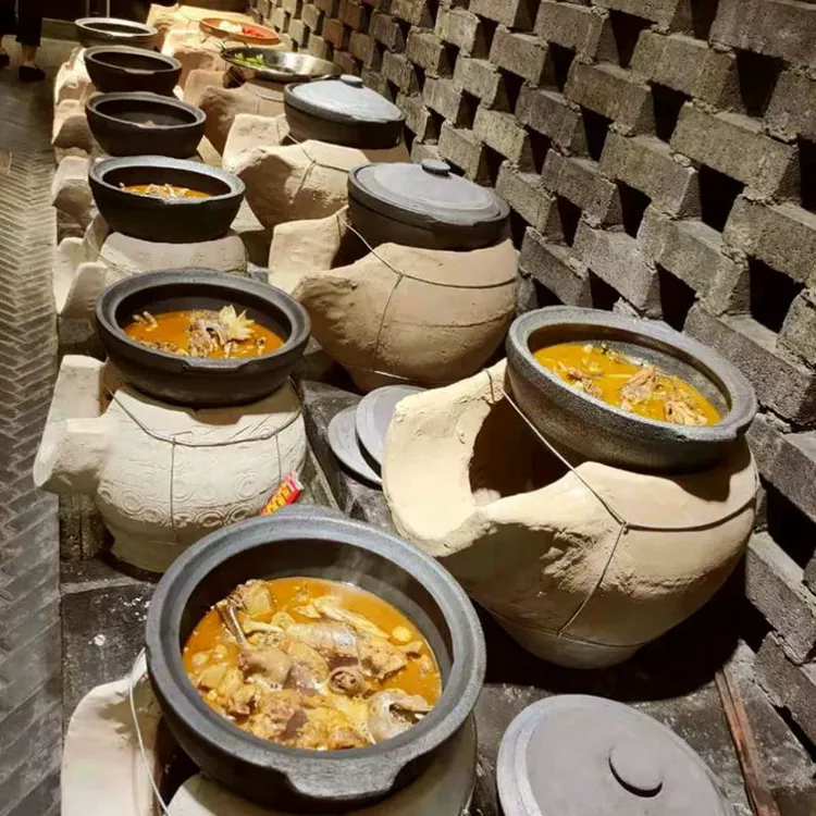 网红款手工泥炉餐馆小土灶炖鸡肉柴火炉农家乐砂锅泥土灶煨煲汤