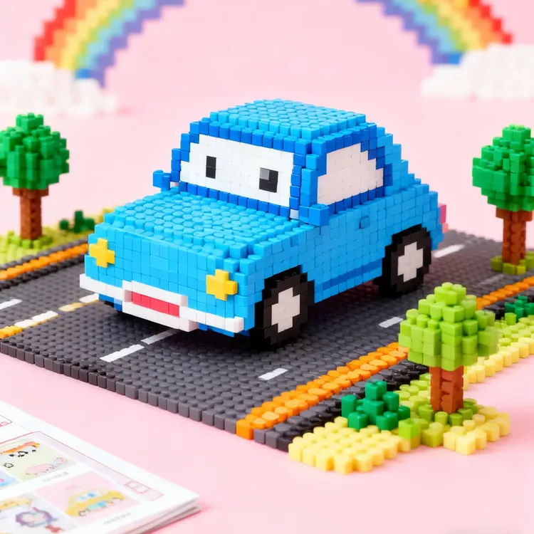 拼豆系列微缩立体造景屋场景手账贴纸套装手工DIY解压玩具拼豆豆