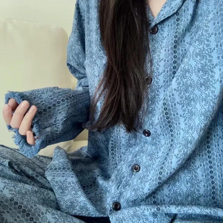 女士春秋舒适睡衣长袖长裤可外穿时尚高级感宽松秋冬家居服套装