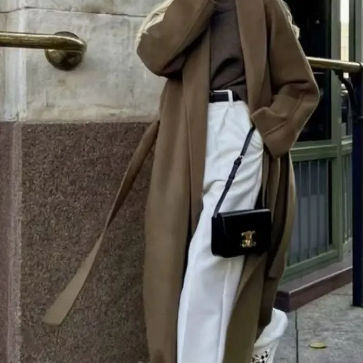 E930随性极简设计裤子白色