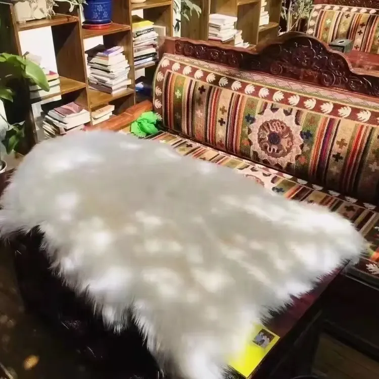西藏雪羊毛皮毛一体加厚保暖冬季床褥子汽车坐垫露营毯沙发垫地毯