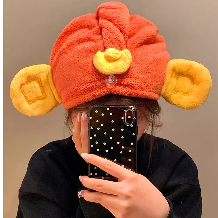 可爱财神干发帽女加厚超强吸水速干包头毛巾擦洗头干发巾单层浴帽