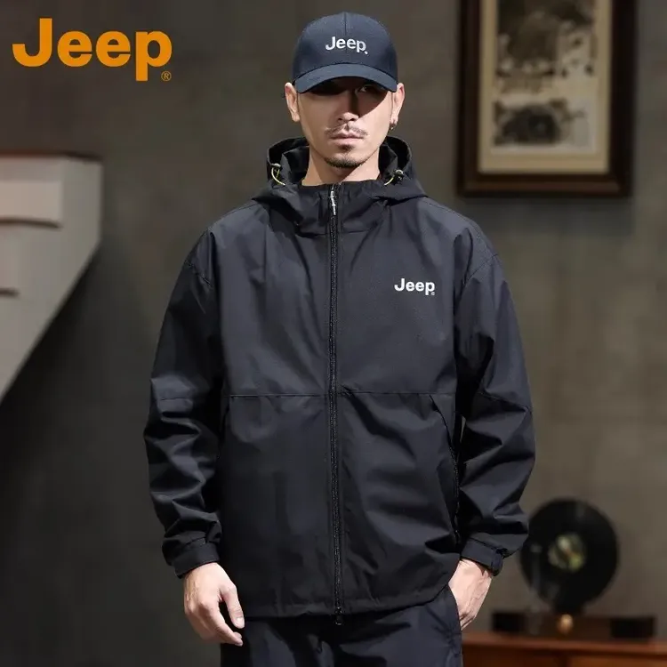 JEEP吉普正品冲锋夹克男士秋季款2025新款防风户外登山服外套男款