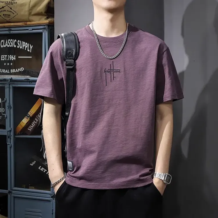 Cebrodz夏季25新款重磅短袖衫男宽松t恤男装潮纯棉美式