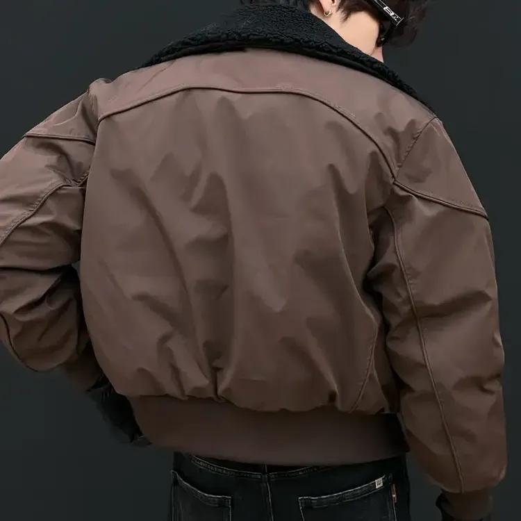 TENG-冬季新款棉衣时尚加厚百搭三防棉服可脱卸领短款翻领w2721