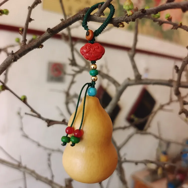 天然精品小葫芦手把件可盘玩汽车钥匙扣朱砂配饰5厘米包邮