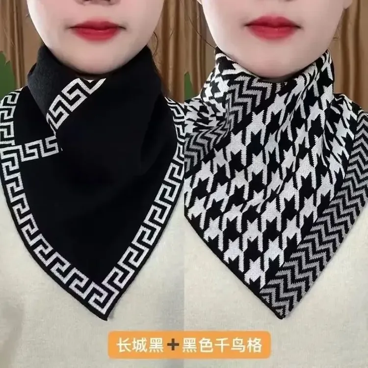【秋冬爆款】千鸟格防风套头保暖围脖 女护颈秋冬季脖套lq-BH1110