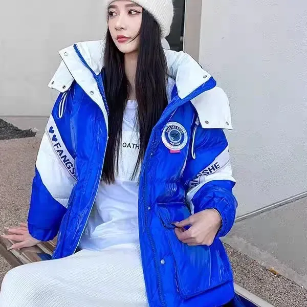 【鹅绒服】白鹅绒服2025新款亮面免洗中长羽绒服女小个子面包服