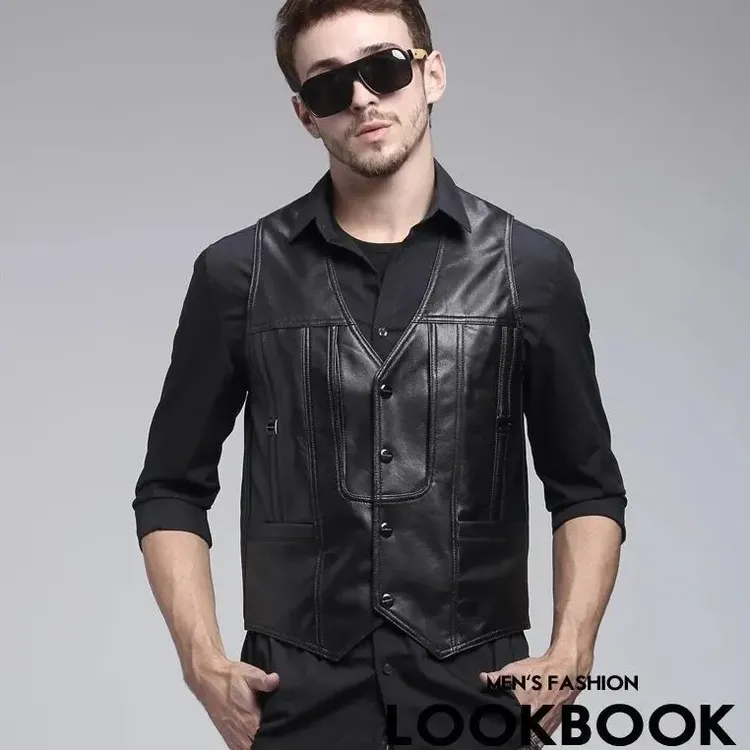 保暖男工装春秋宽松型多口袋秋冬黑色背心秋季马夹