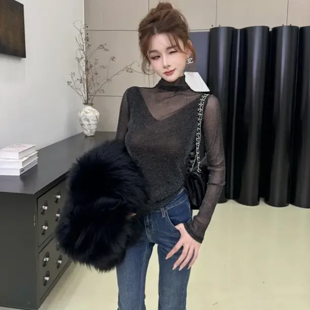 【繁星闪闪】高级感法式星空堆堆领长袖上衣