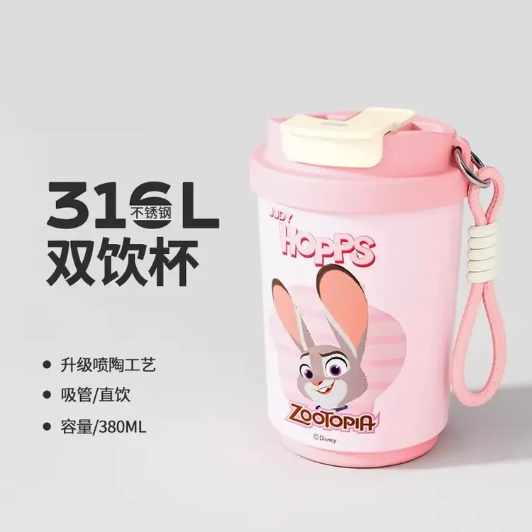 疯狂动物城咖啡杯女生保温杯陶瓷覆层高颜值学生双饮水杯生日礼物